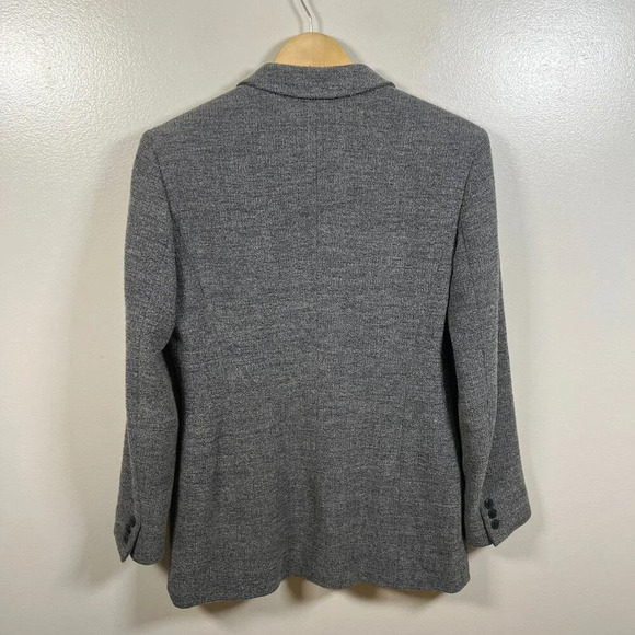 VTG Max Mara Blazer Jacket Size 8 Gray Blue Wool Blend Career Professional Work - Picture 2 of 11